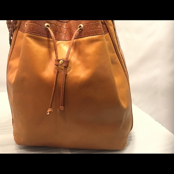 Auth Fendi Leather Croc Drawstring Hobo Bag XL - Picture 10 of 16